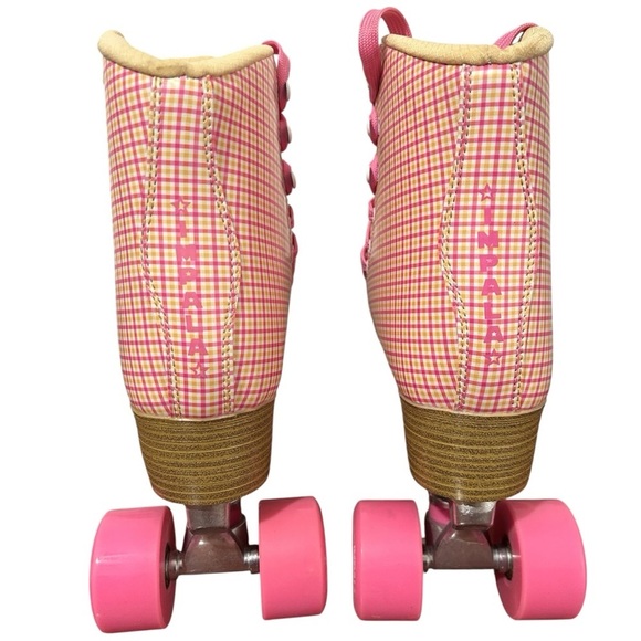 IMPALA ROLLERSKATES Pink Tartan Quad Retro Skates Sz 8 - Picture 9 of 12